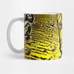 Teardrop pattern, abstract with pattern, yellow, black Mug